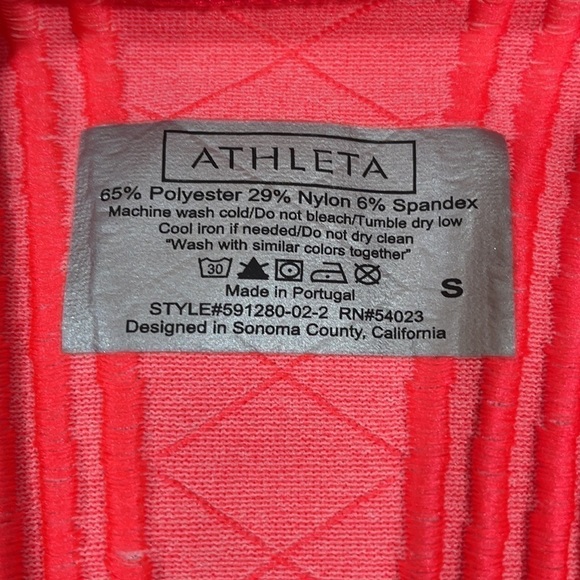 Athleta Finish Fast Line Racerback Tank Coral Small Athleta - Picture 6 of 8